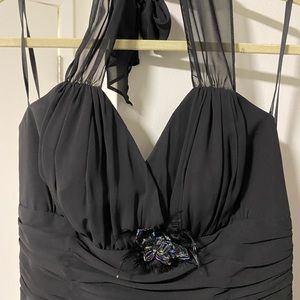 Lori Ann Montreal Black Halter Top Grad Dress Medium